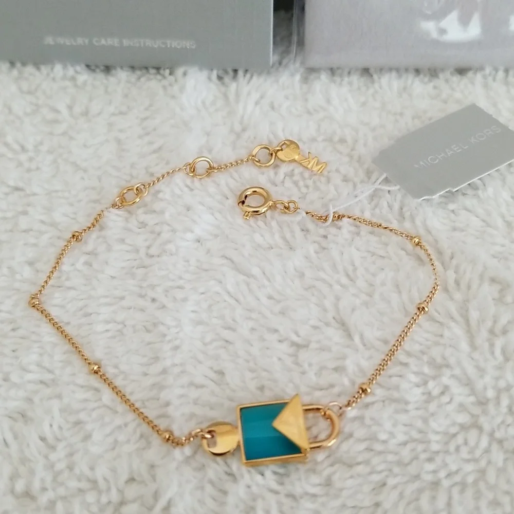 New Michael Kors Mercer Rose Gold Padlock Bracelet